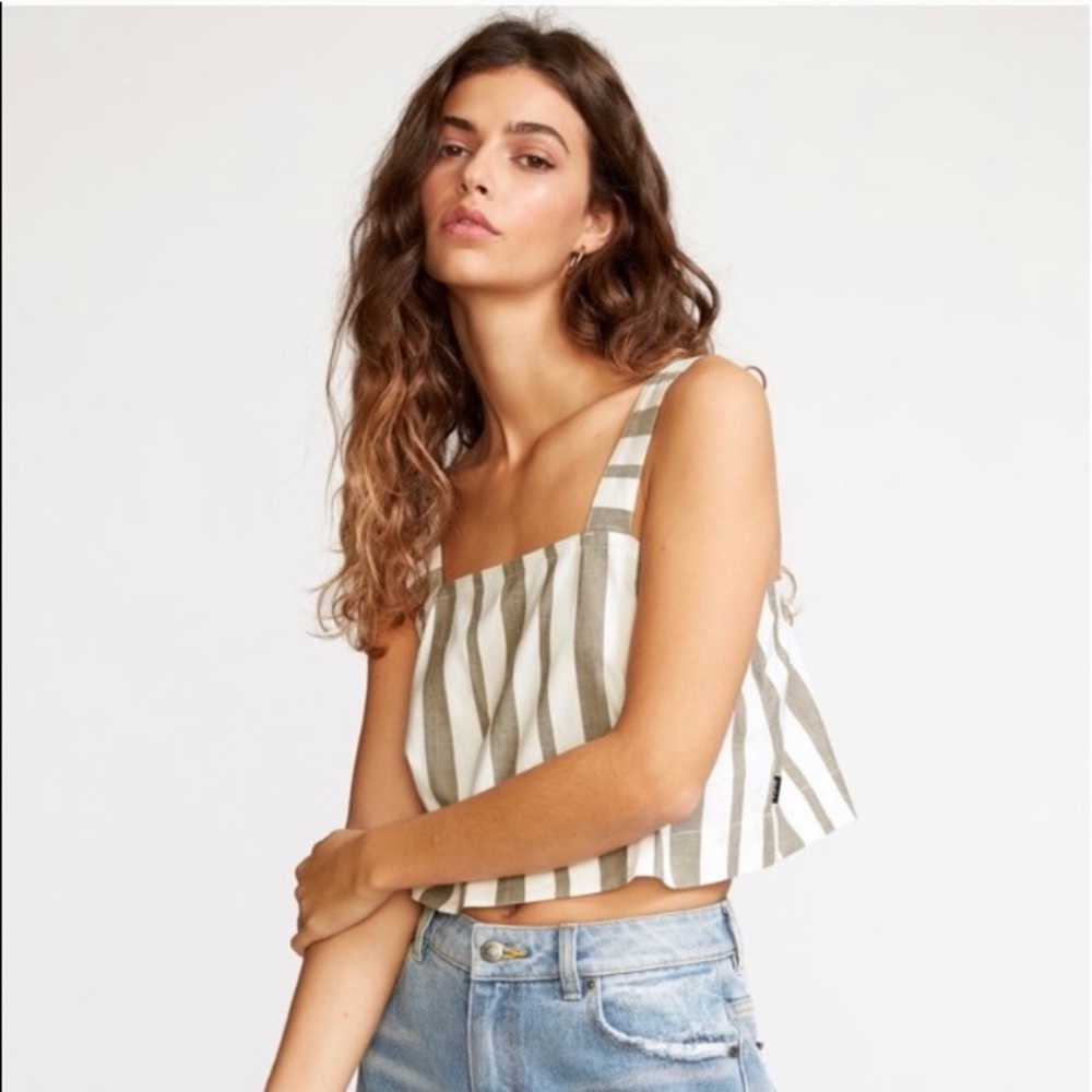 RVCA Orville Crop Striped Top